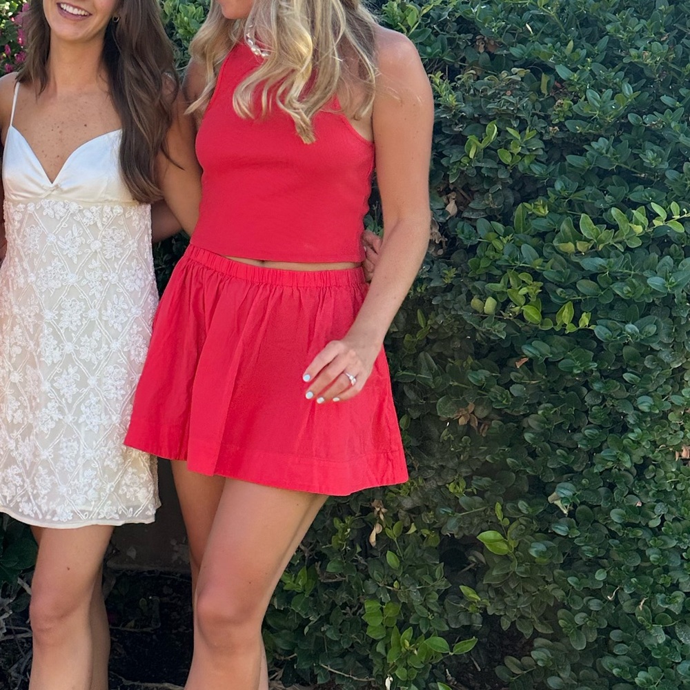 Free People Red Two-Piece Skirt Set - Picture 3 of 4